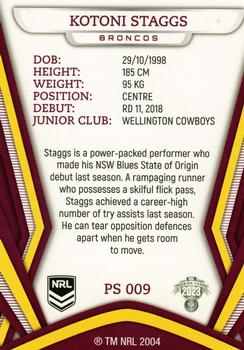 2023 NRL Traders Titanium - Pearl Special #PS009 Kotoni Staggs Back